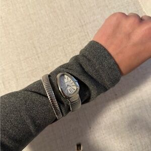 Bulgari serpenti tubogas Silver Watch with White Dial L - 145 mm band